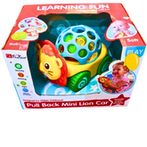 Five Star Pull Back Mini Lion Car for Babies | Learning Fun with Sound & Soft Texture | 12+ Months